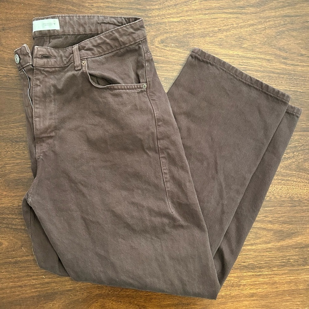 Zara Women's Dark Brown Straight Leg Pants